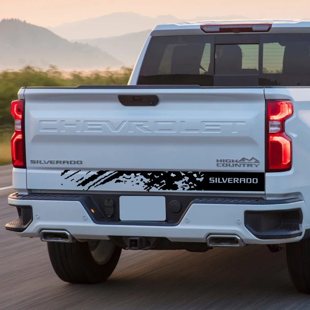 Back Door & Tailgate Vinyl Decal for Chevrolet Silverado 1500 / 2500HD / Z71 | Splash Style Truck Sticker