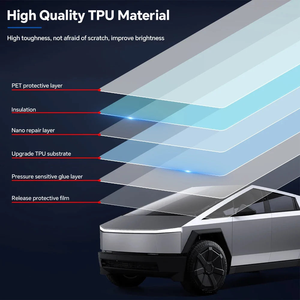 Precut PPF Clear Bra for Tesla Cybertruck (2024–2026) | 9-Mil TPU Paint Protection Film