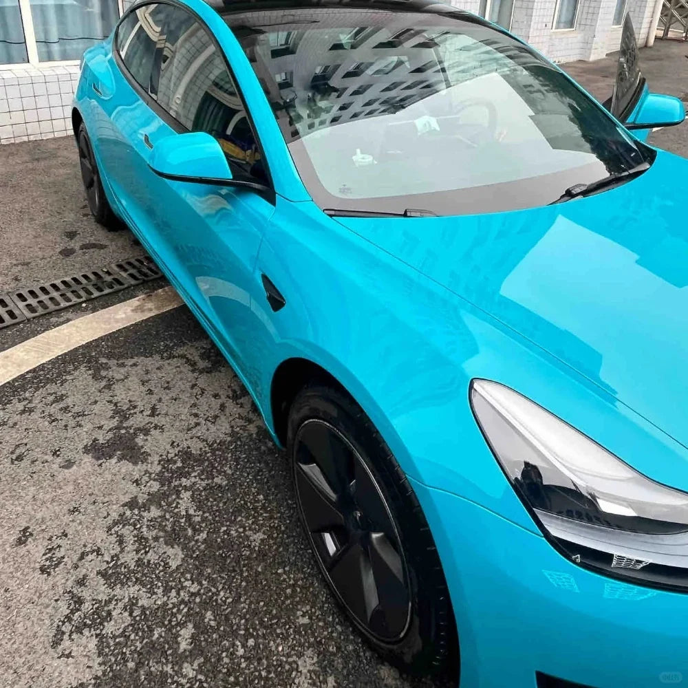 Precut Color Change PPF for Tesla Model 3 Highland (2024–2025) | Black & Glacier Blue PET Film