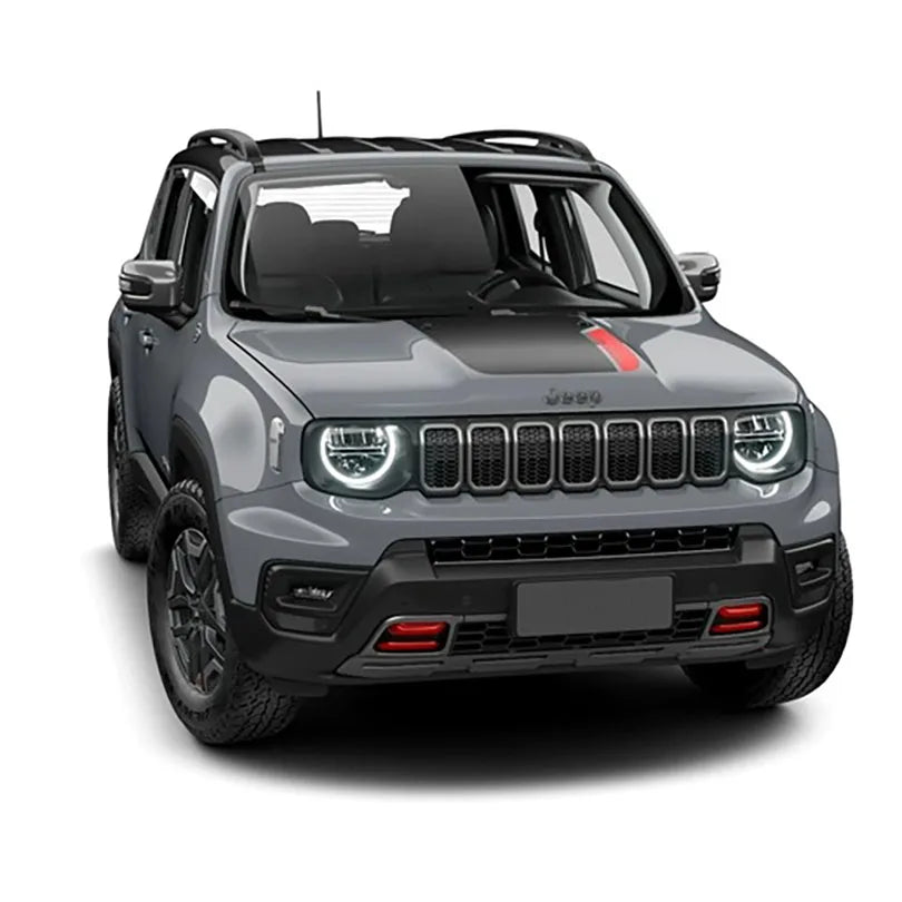 Matte Black TrailHawk Hood Decal for Jeep Renegade (2014–2023) | Precut Vinyl Graphics