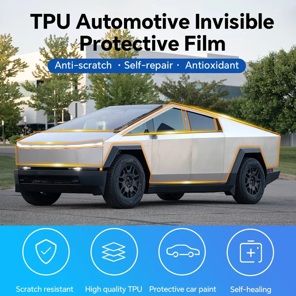 Precut PPF Clear Bra for Tesla Cybertruck (2024–2026) | 9-Mil TPU Paint Protection Film