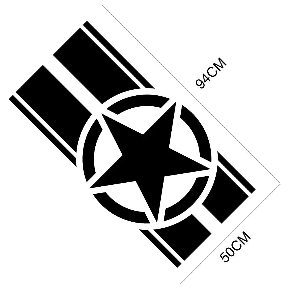 Jeep Hood Cover Decal – Pentagram Star Vinyl Sticker | Wrangler JK JL TJ, Renegade, Patriot, Trailhawk, Rubicon