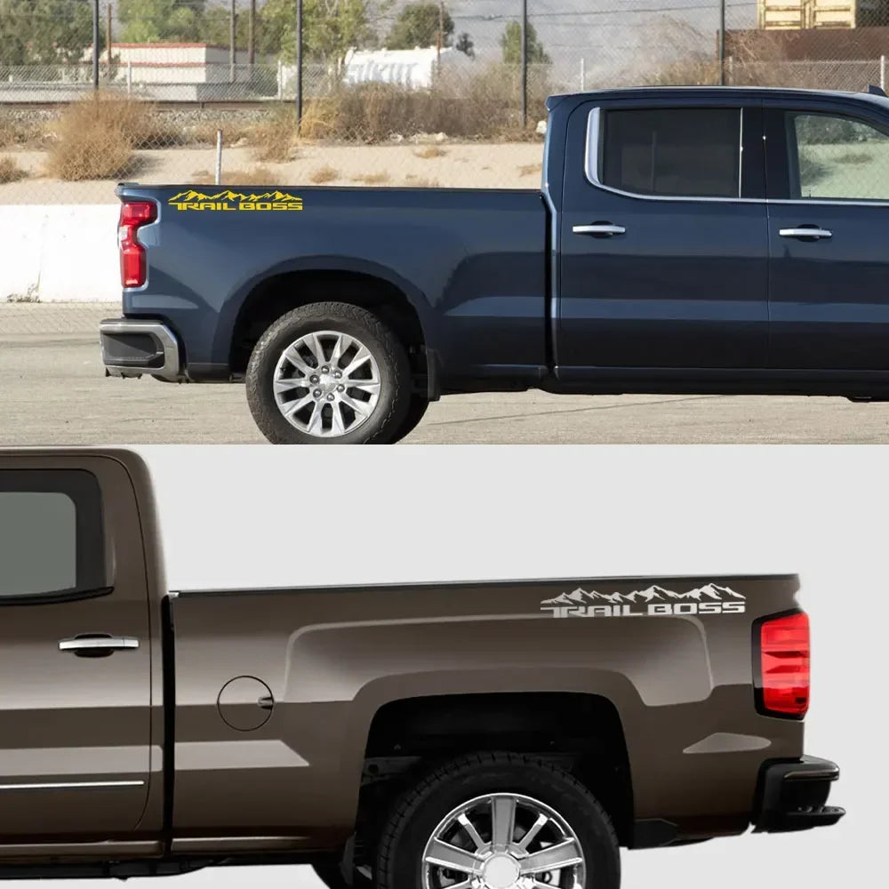 Mountain Body Side Decal for Chevrolet Silverado 1500 Trail Boss | 2-Piece Vinyl Trunk Sticker