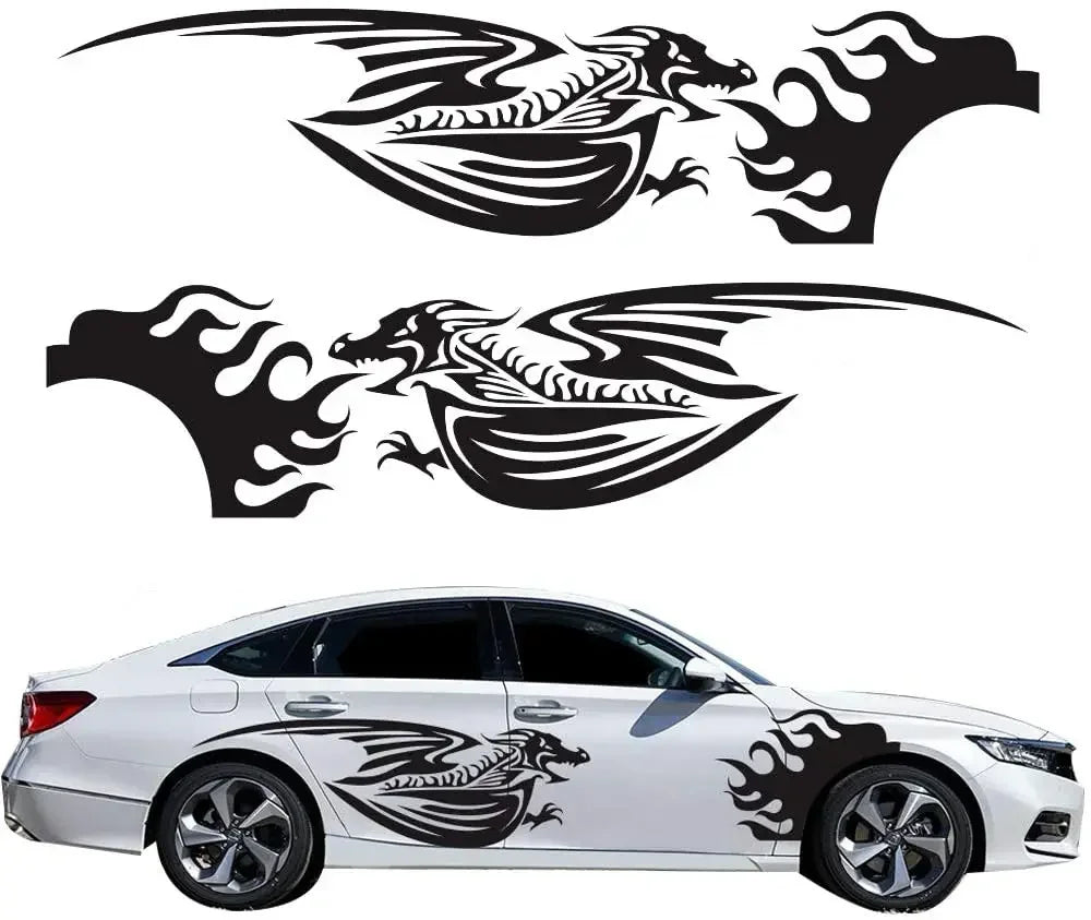 Dodge Challenger Hellcat Vintage Running Cat Tribal Tattoo Door Decal – Vinyl Graphic | 7 Designs, Left / Right / Both Sides