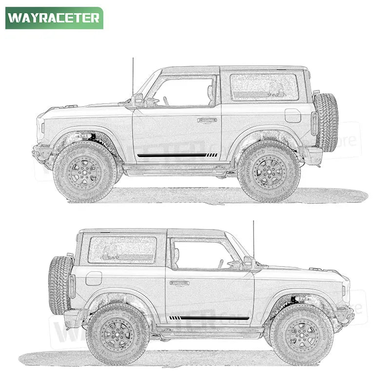 First Edition Door Side Skirt Stripe Decal for Ford Bronco | 2-Piece Vinyl Sticker Kit