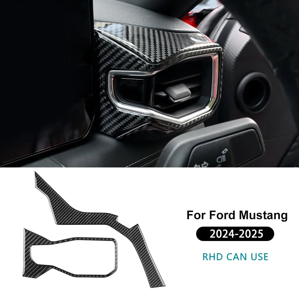 Real Soft Carbon Fiber Interior Trim for Ford Mustang GT / Dark Horse / EcoBoost (2024-2025)