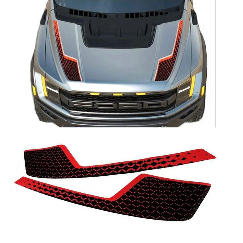 Hood Scoop Stripe Decal for Ford F-150 Raptor Gen 3 (2021–2023) | Precut Bonnet Vinyl Graphics