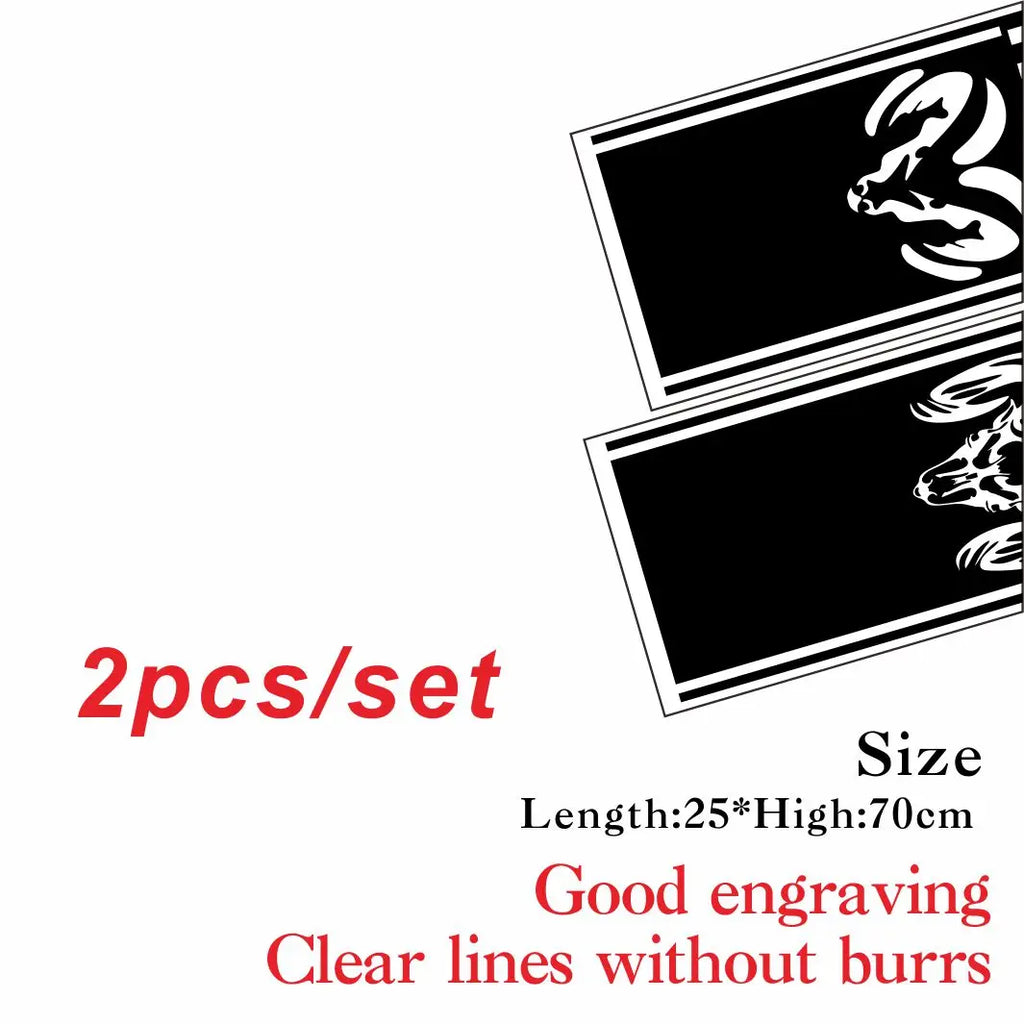 Dodge RAM Creative Stripe Graphic Decal Kit (2 Pcs) – Rear Body Vinyl Sticker | 1500, 2500, 3500, Rebel, Mopar | 2 Styles, 11 Colors