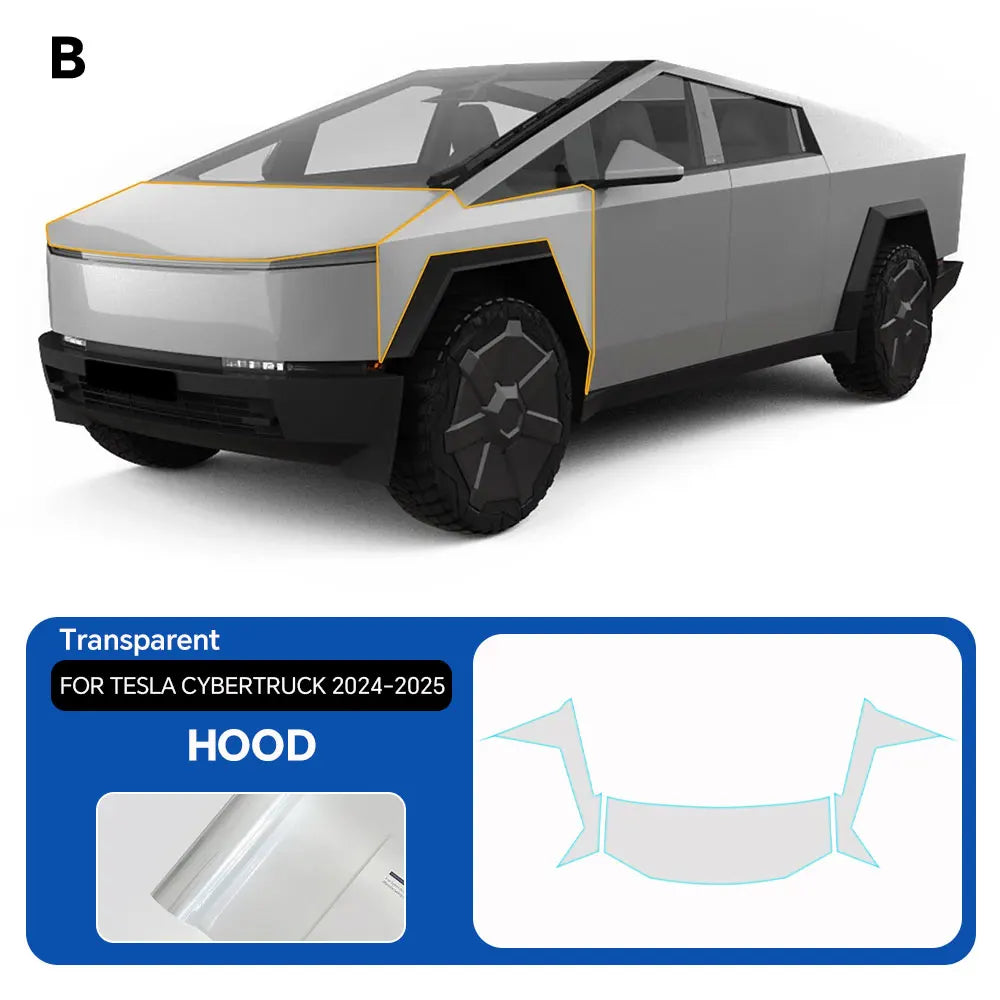 Precut Clear PPF for Tesla Cybertruck (2024–2026) | TPU Anti-Scratch Paint Protection Film