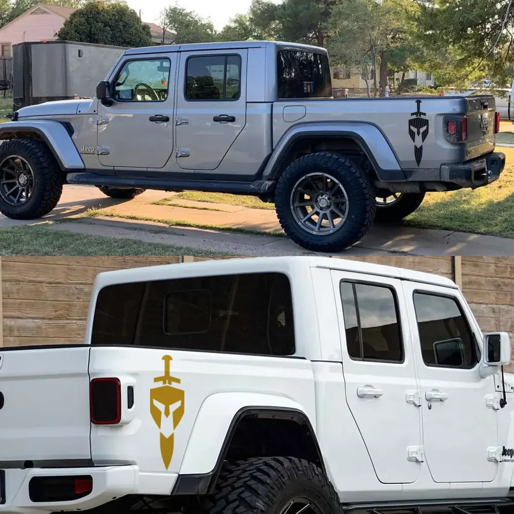 Shield & Sword Bed Side Decal for Jeep Gladiator JT | Vinyl Trunk Graphic Sticker
