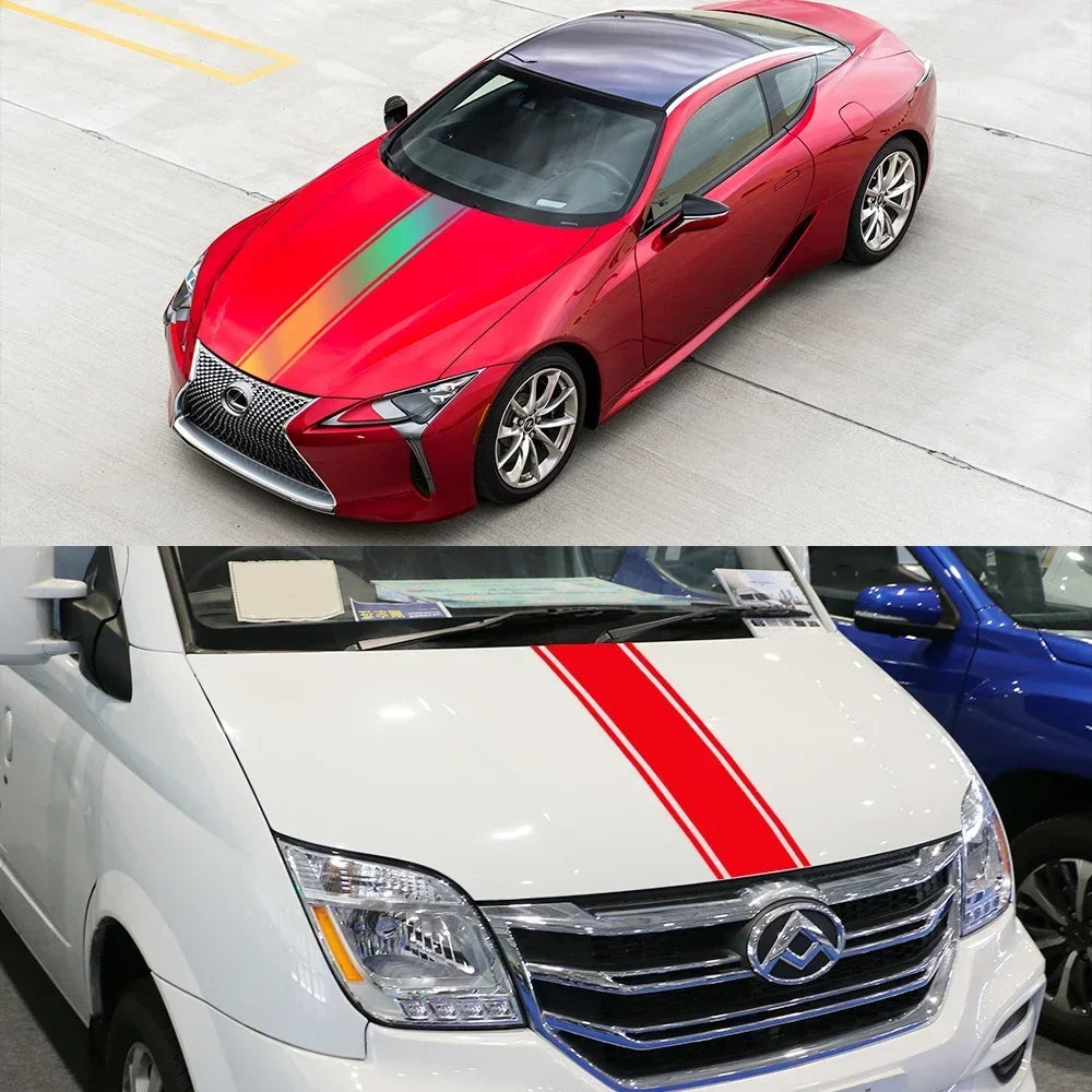 Universal Sport Hood Cover & Side Graphic Vinyl Wrap | Auto Tuning Sticker