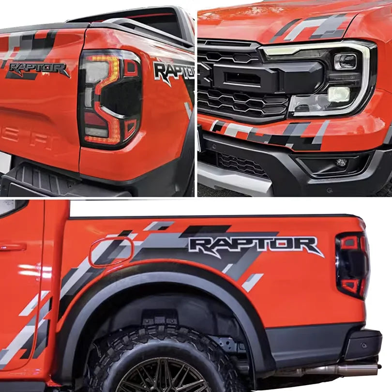 Blackout Bedside, Tailgate & Bumper Decal Kit for Ford Ranger (2022–2024) | Precut Vinyl Graphics