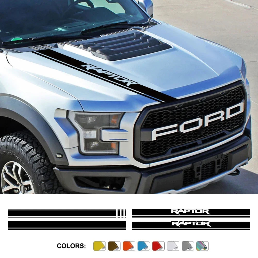Hood Stripe Style Decal for Ford F-150 / Ranger Raptor | Vinyl Truck Sticker