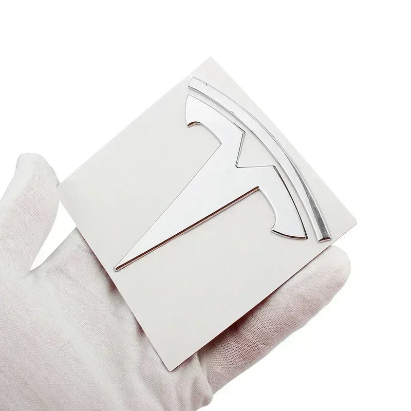 Zinc Alloy Front Hood Logo Sticker for Tesla Model 3 / Model Y | Auto Body Styling Emblem