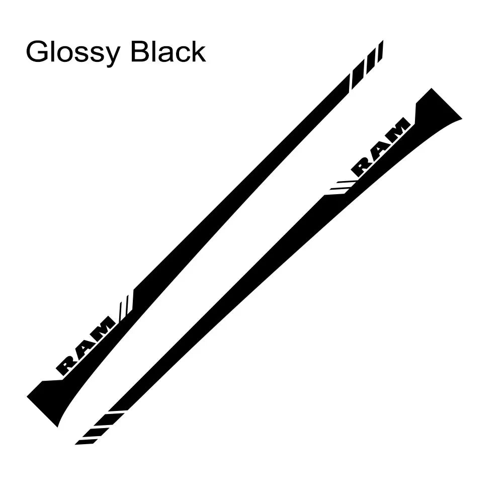 Dodge RAM Door Side Skirt Graphic Decal Kit (2 Pcs) – Custom Vinyl Sticker | 1500, 2500, Rebel, RTX | 12 Finishes