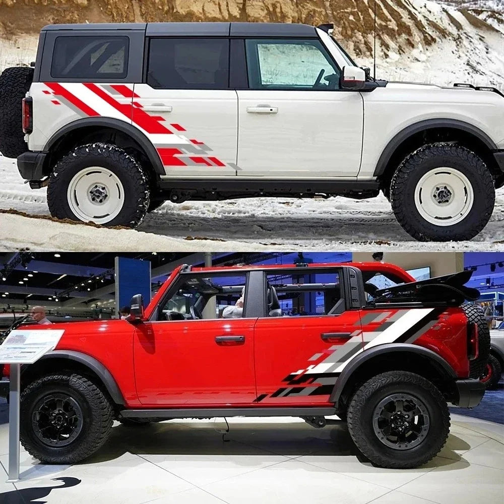 Racing Sport Body Side Vinyl Decal for Ford Bronco SUV | Hardcore Off-Road Graphic Sticker