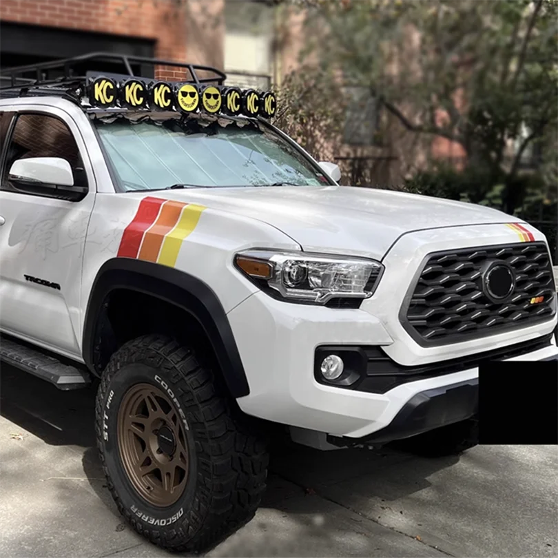 Retro Tri-Color Sunset Stripe Decal for Toyota 4Runner (2009–2024) | Fender, Hood, Trunk & Grille Vinyl