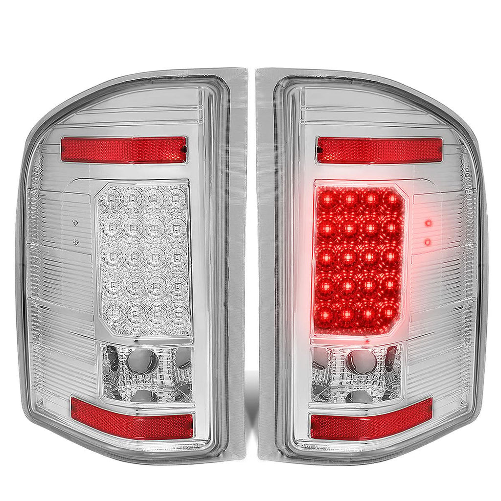 07-14 Chevy Silverado GMC Sierra LED Tail Lights - Chrome/Clear