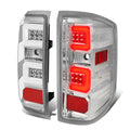 14-19 Chevy Silverado & GMC Sierra C-Bar LED Tail Lights Chrome/Clear