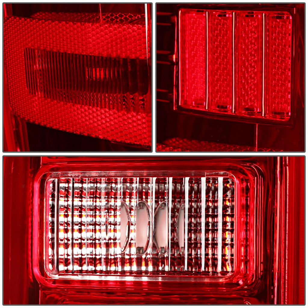 14-19 Chevy Silverado GMC Sierra C-Bar Style LED Tail Lights Chrome/Red
