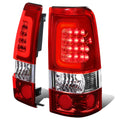 99-03 Chevrolet Silverado Sierra C-Bar 3D U-Halo LED Tail Lights Chrome