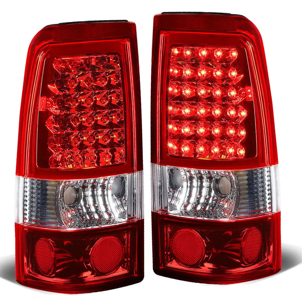 99-03 Chevrolet Silverado/GMC Sierra LED Tail Lights - Chrome Red