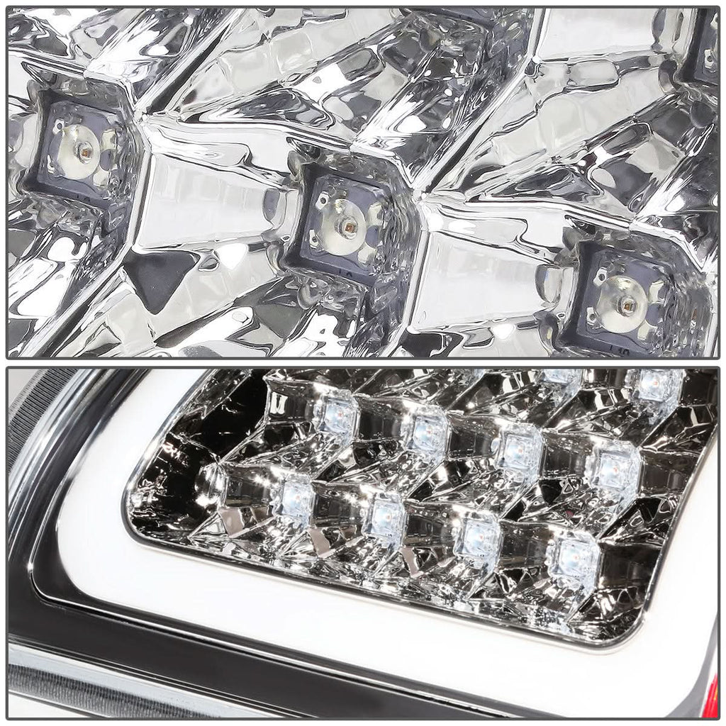 02-06 Dodge Ram C-Bar U-Halo LED Tail Lights Chrome Clear