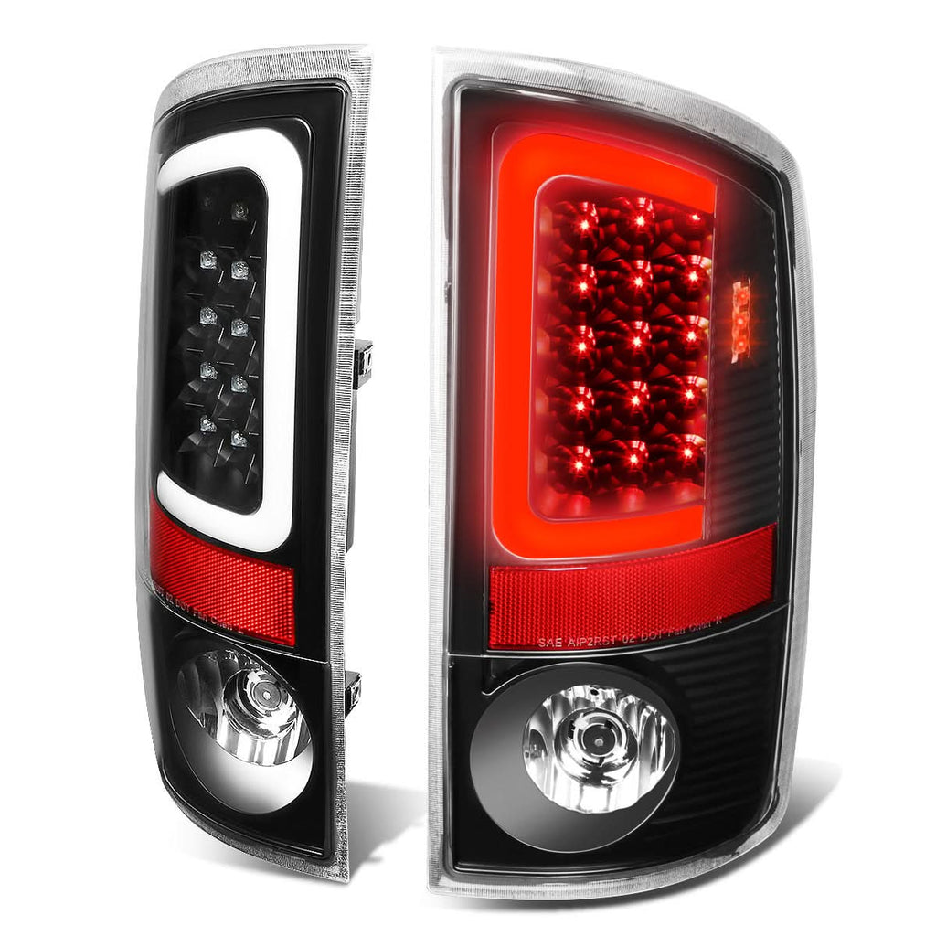 07-09 Dodge Ram C-Bar 3D U-Halo LED Tail Lights Black/Clear