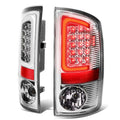 07-09 Dodge Ram C-Bar 3D U-Halo LED Tail Lights Chrome/Clear