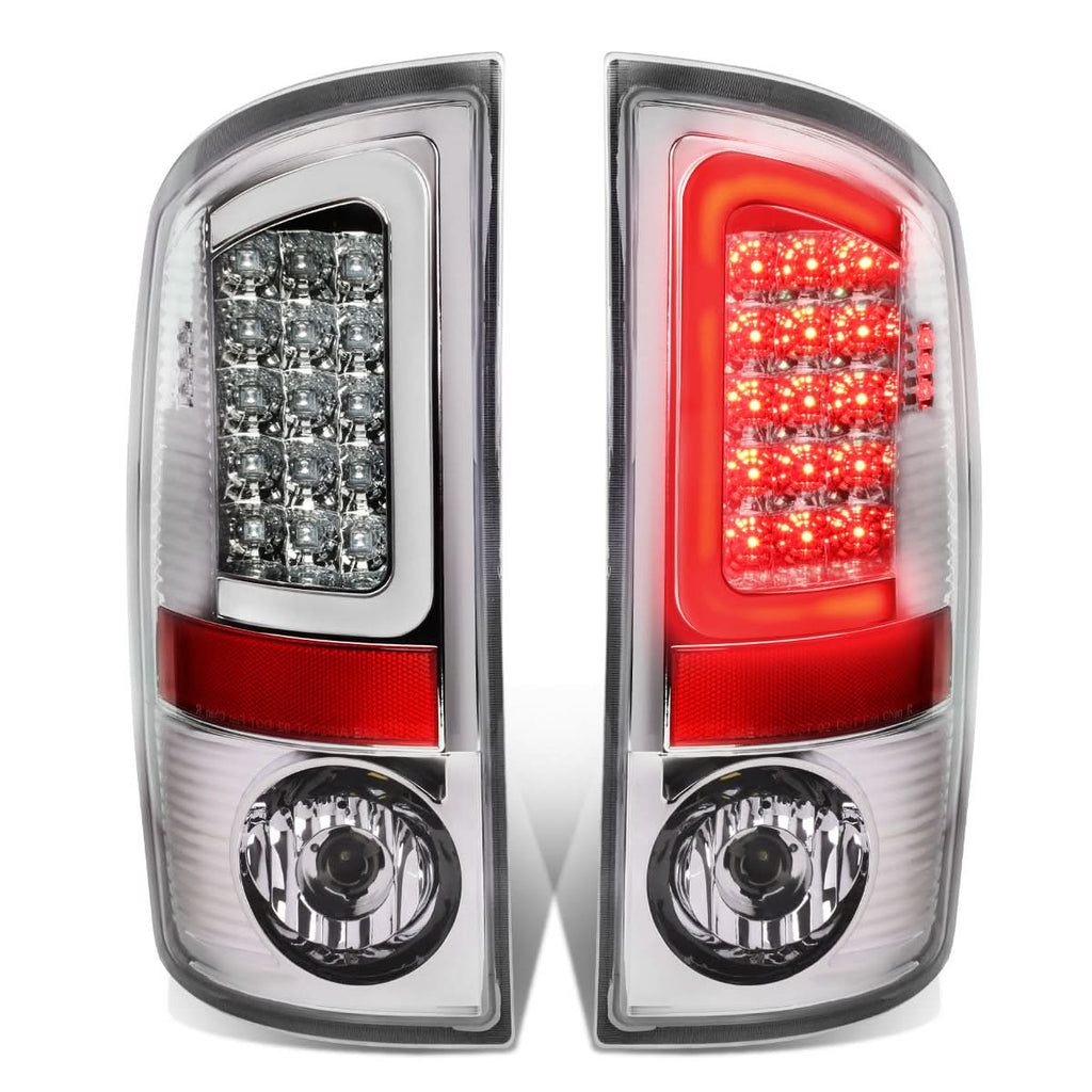 07-09 Dodge Ram C-Bar 3D U-Halo LED Tail Lights Chrome/Clear