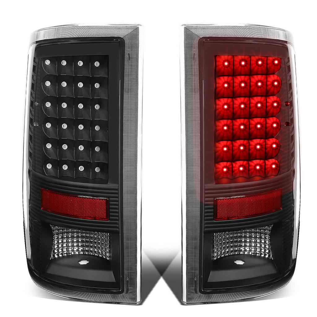 09-17 Dodge Ram 1500 2500 3500 LED Tail Lights Black Clear