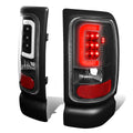 94-02 Dodge Ram C-Bar 3D U-Halo LED Tail Lights Black/Clear