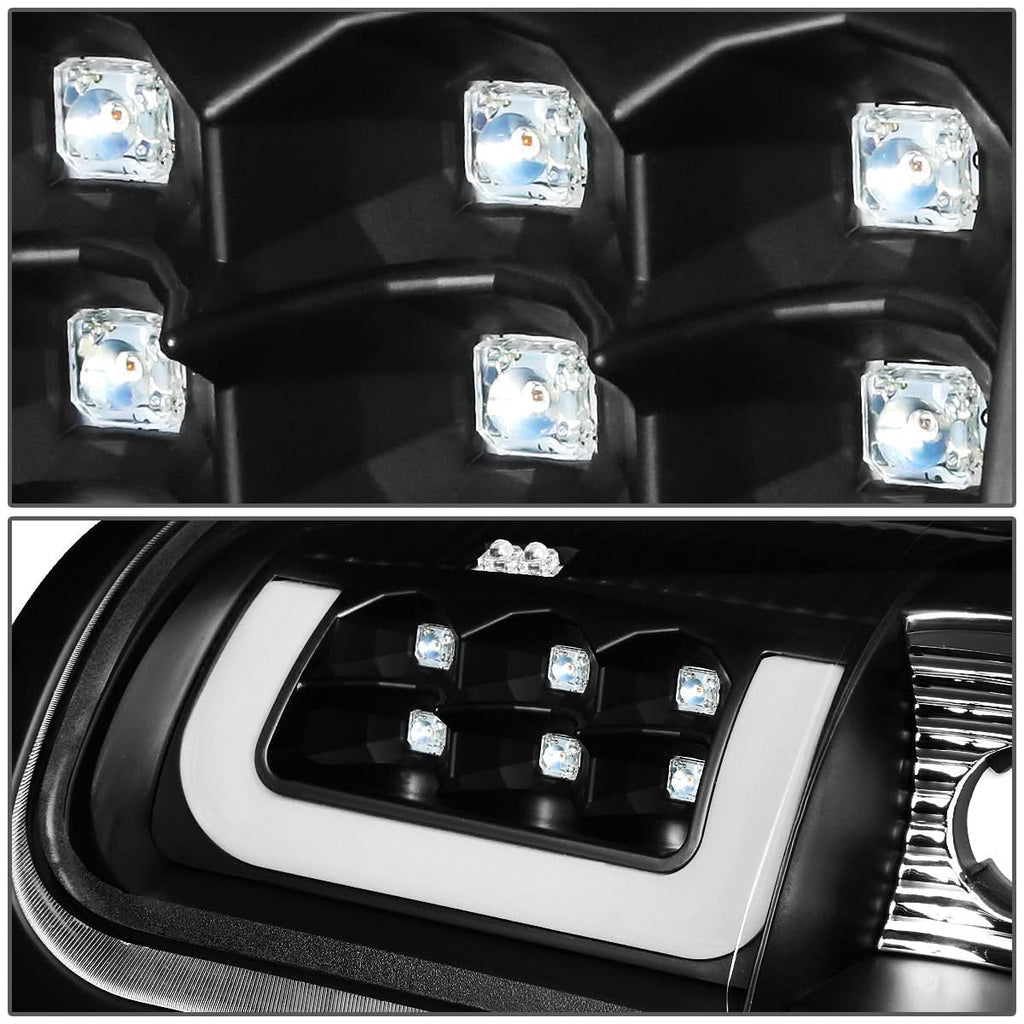 94-02 Dodge Ram C-Bar 3D U-Halo LED Tail Lights Black/Clear