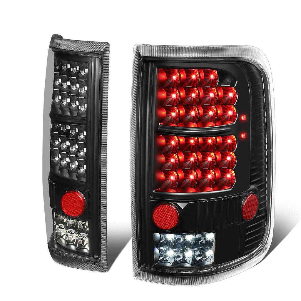 2004-2008 Ford F-150 LED Tail Lights - Black Clear