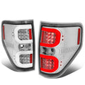 2009-2014 Ford F-150 Dual C-Bar 3D LED Tail Lights - Chrome/Clear