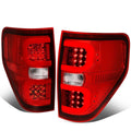 09-14 Ford F-150 Dual C-Bar 3D LED Tail Lights - Chrome/Red