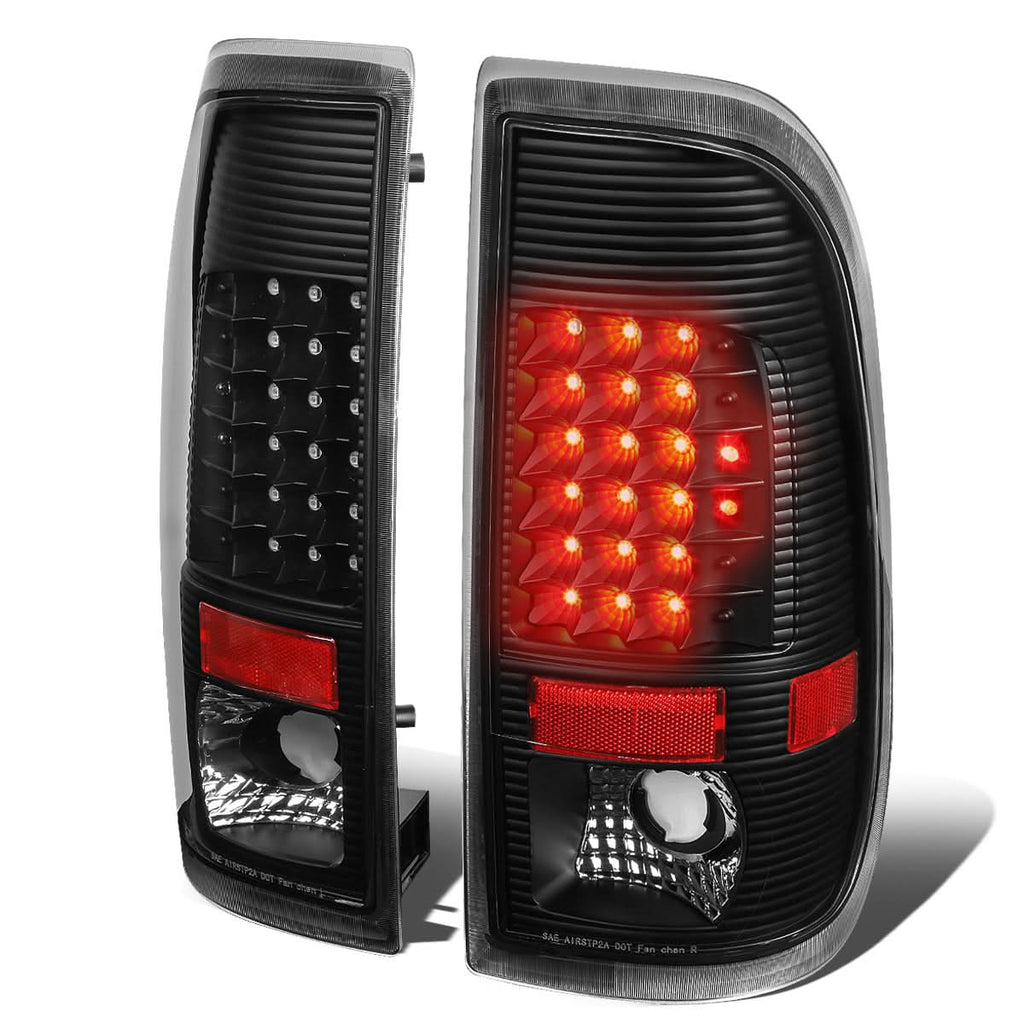 97-07 Ford F-150 F-250 F-350 F-450 F-550 LED Tail Lights Black/Clear