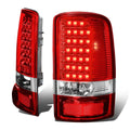 00-06 Chevrolet Tahoe Suburban Yukon LED Tail Lights Chrome Red