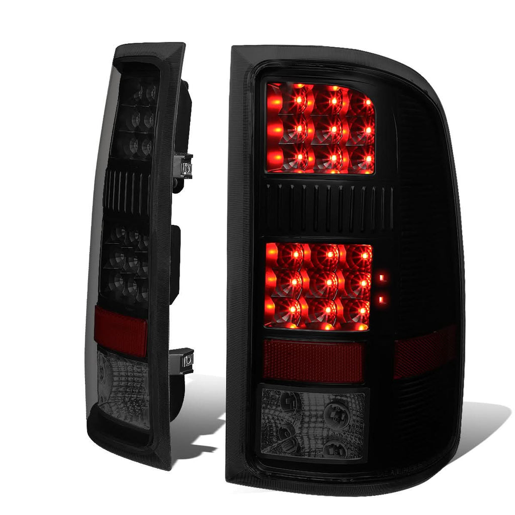07-14 GMC Sierra LED Tail Lights Black Smoke