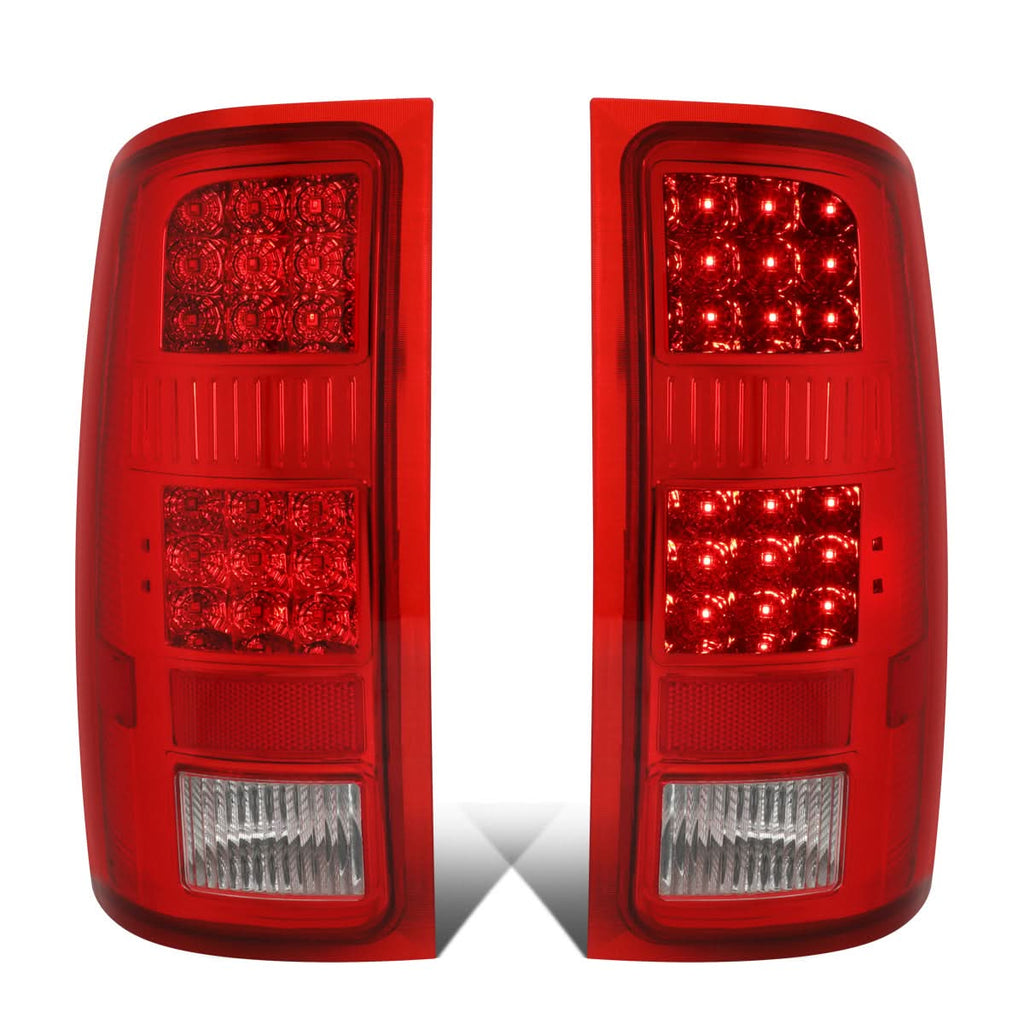 07-14 GMC Sierra LED Tail Lights Chrome/Red