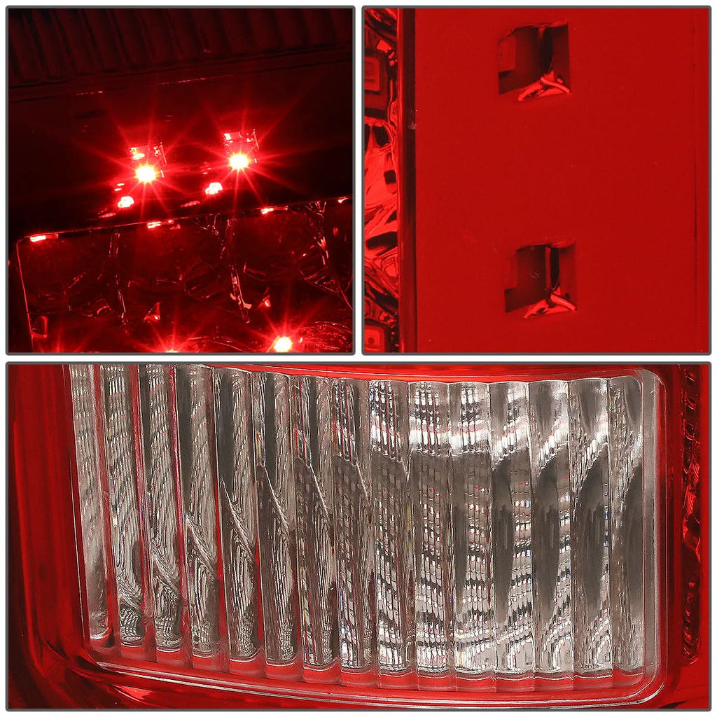 07-14 GMC Sierra LED Tail Lights Chrome/Red