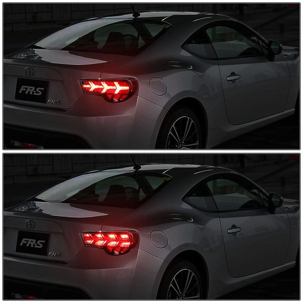 13-17 Subaru BRZ Black Housing Clear Lens Red Signal Tail Lights