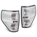 09-14 Ford F-150 Chrome Clear Lens Tail Lights with Red Bulb