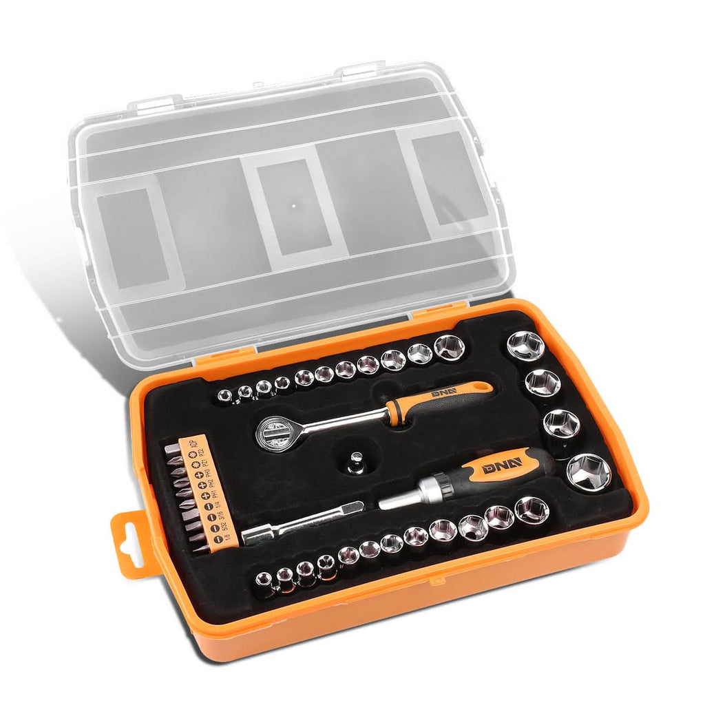 41-Piece Screwdriver Bit Tool Set Kit - Black/Orange