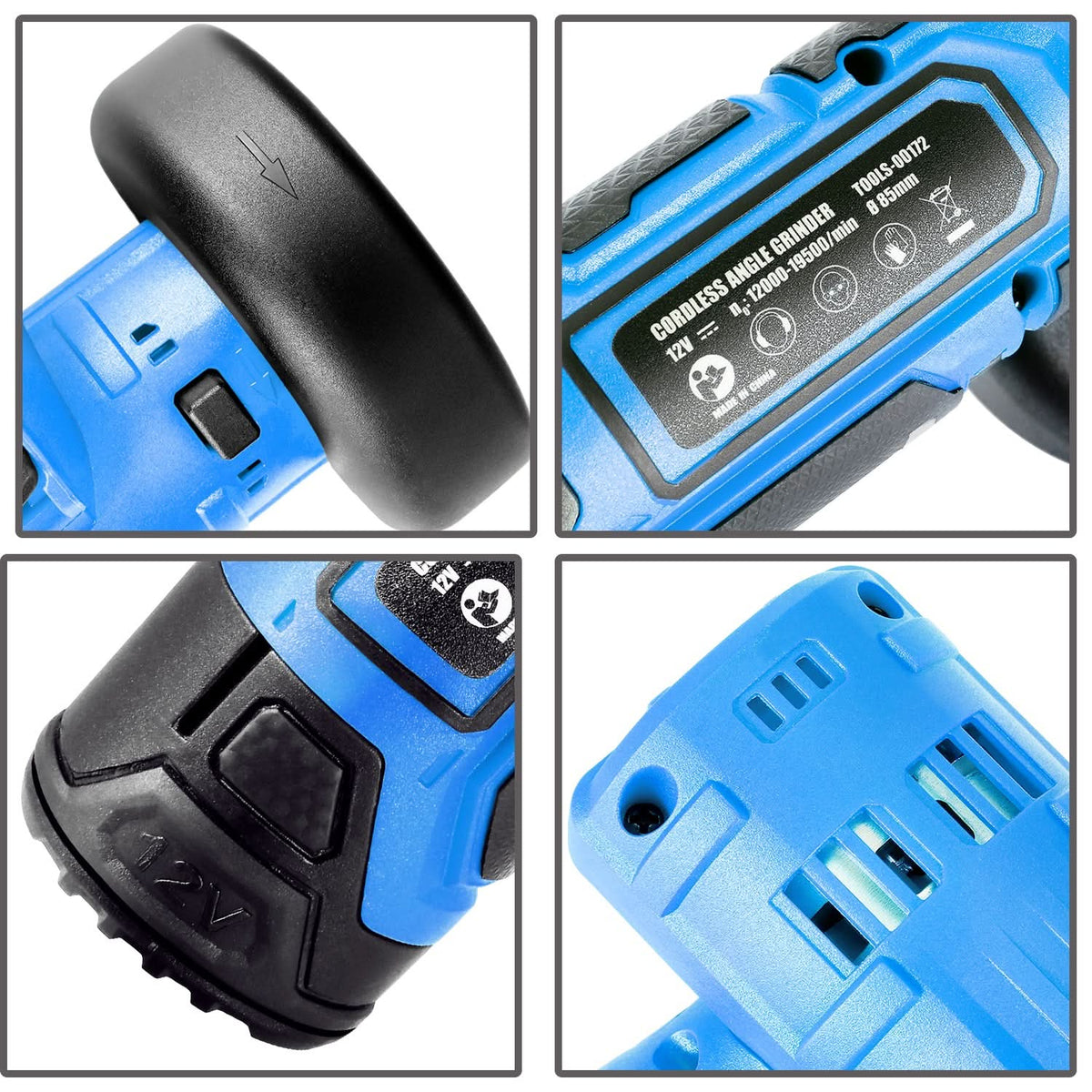 12V Blue Angle Grinder