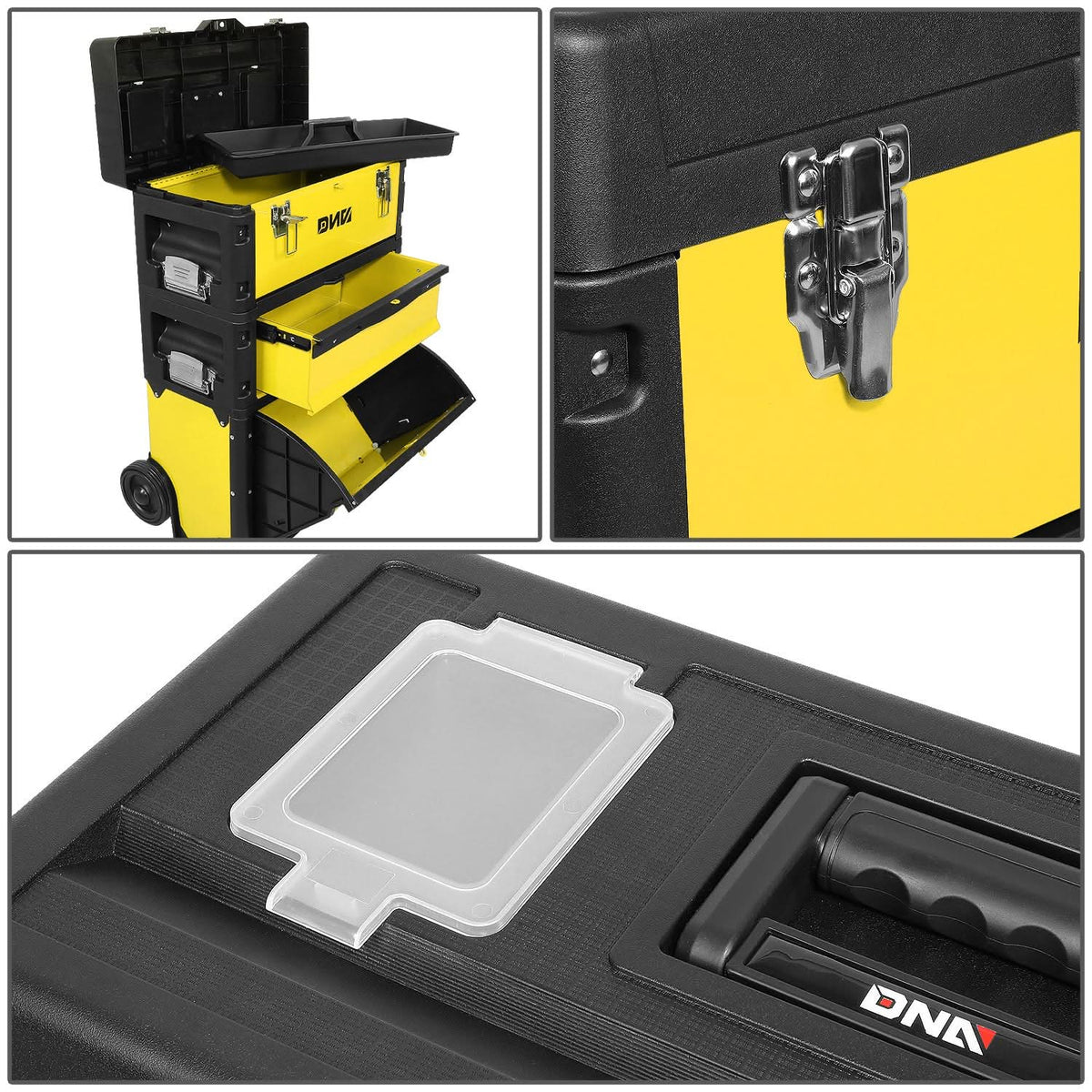 19.5" x 28.5" x 12" Yellow Trolley Tool Box