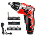 3.6V Cordless Screwdriver with LED Work Light - Red
