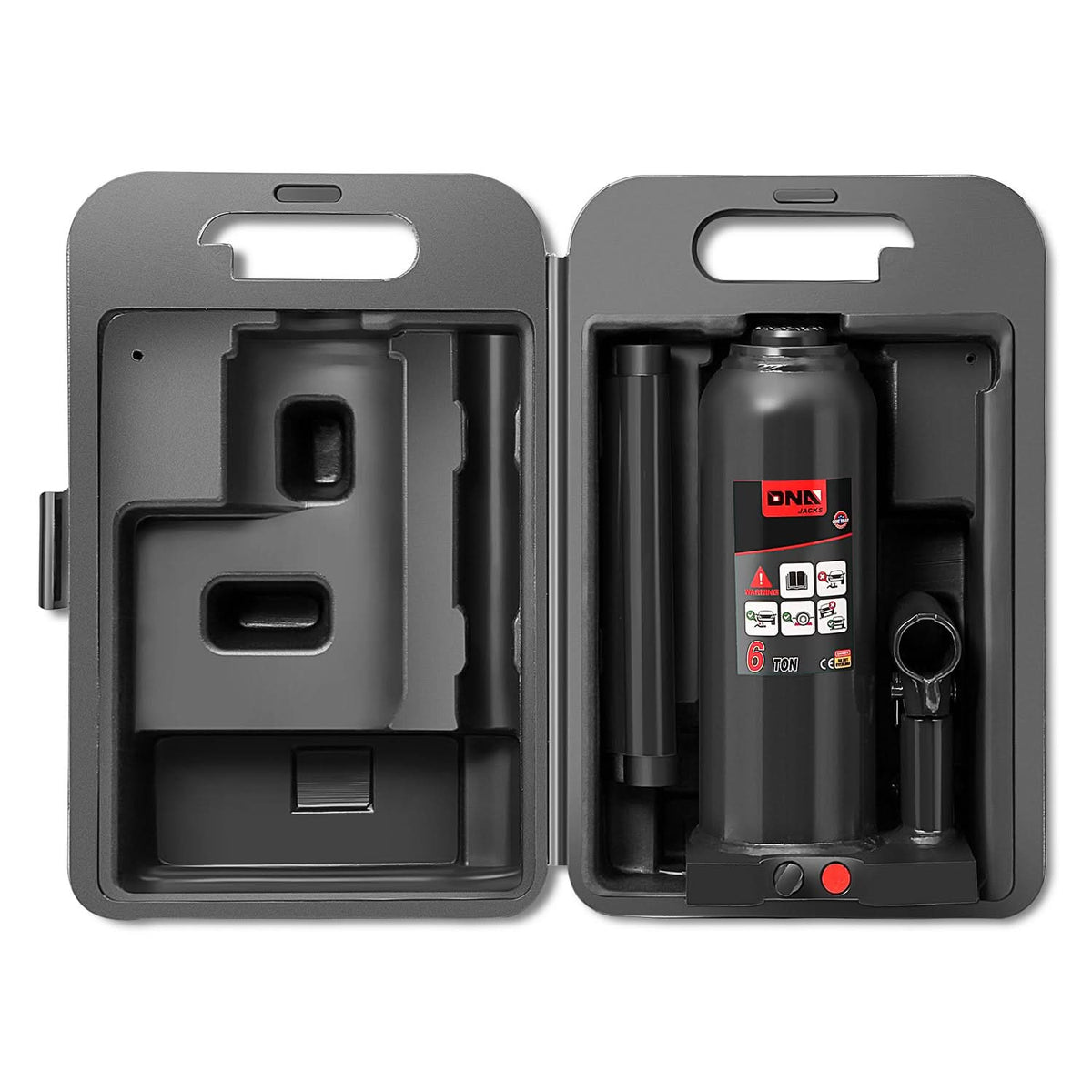 Automotive Welded Bottle Jack - 6 Ton Capacity Black