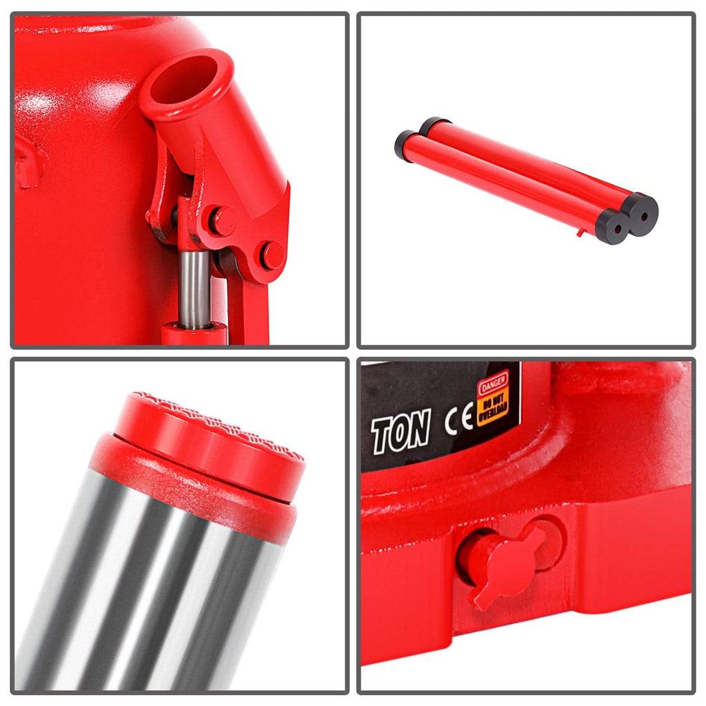 30 Ton Automotive Welded Bottle Jack - Red