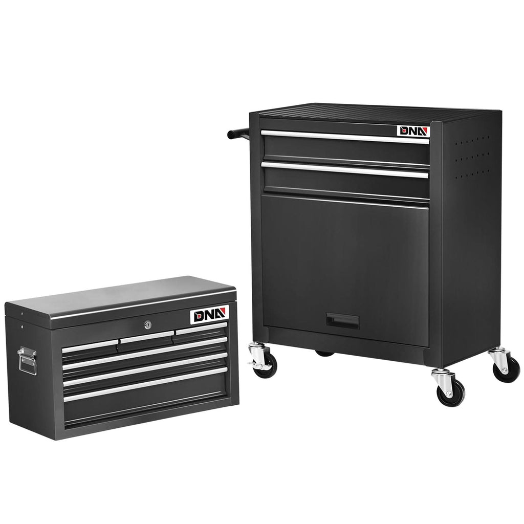 2-Piece Combination Tool Roller Cabinet Set - Black